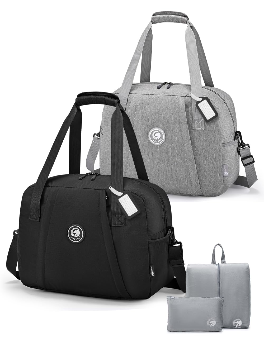 BAGZY Sac Cabine Avion 40x30x20 pour Ryanair Wizzair Transavia, Bagage à Main Pliable 25L Imperméable Sac Maternité avec Sac à Chaussures et Trousse de Toilette pour Sport, Weekend, Voyage, 2X