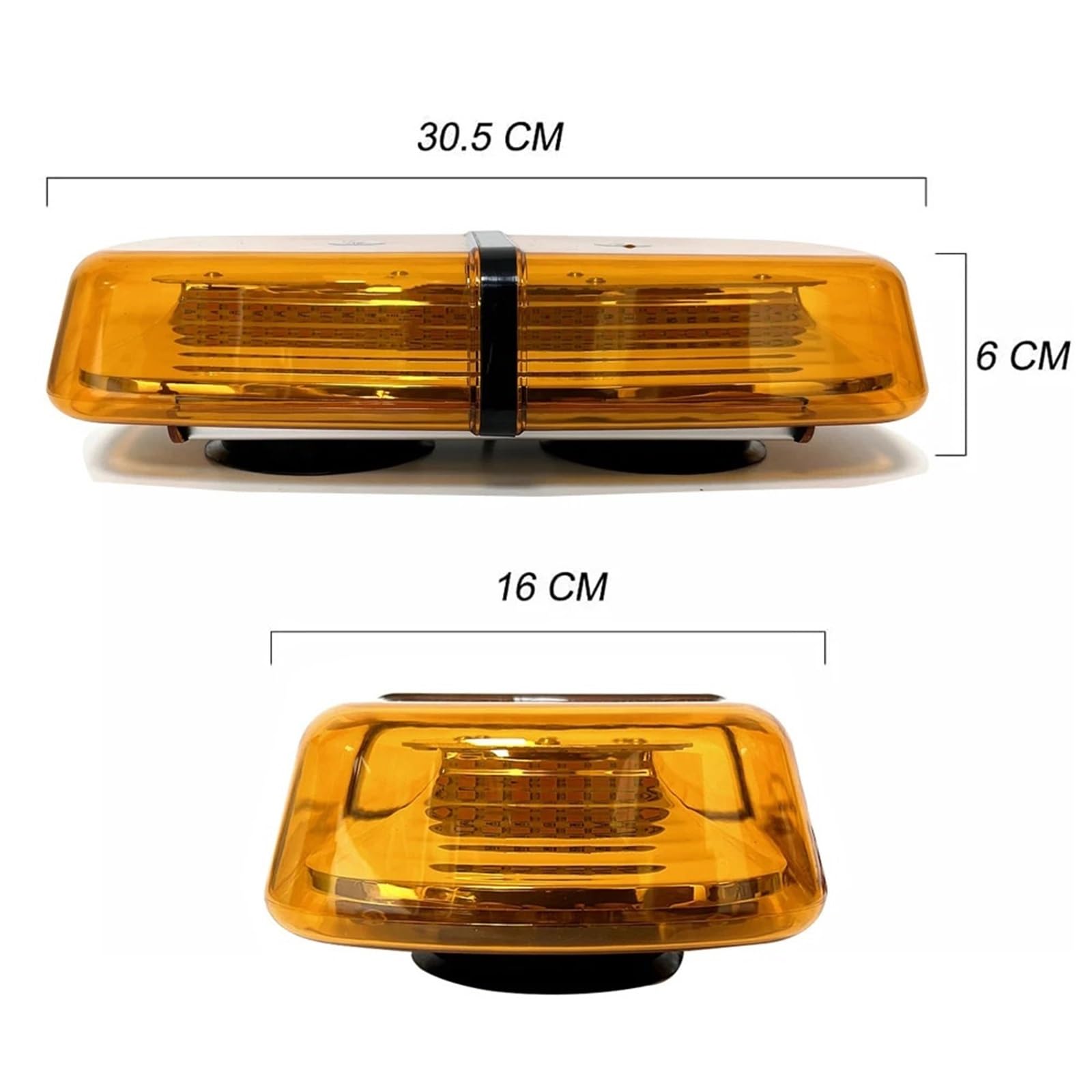 Luces estroboscópicas LED ámbar for techo de coche, baliza de emergencia policial con soporte magnético for camión, ambulancia y quitanieves (12/24 V).(Amber)