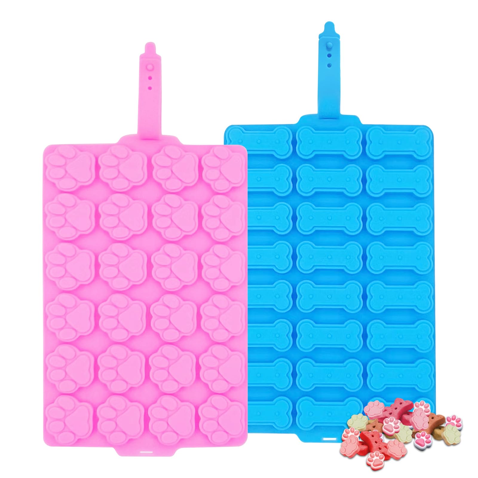 Stampo In Silicone Per Biscotti A Forma Di Osso E Impronta: Set Da 2 Tappetini Antiaderenti Per Cane (29,5x20cm) - 4