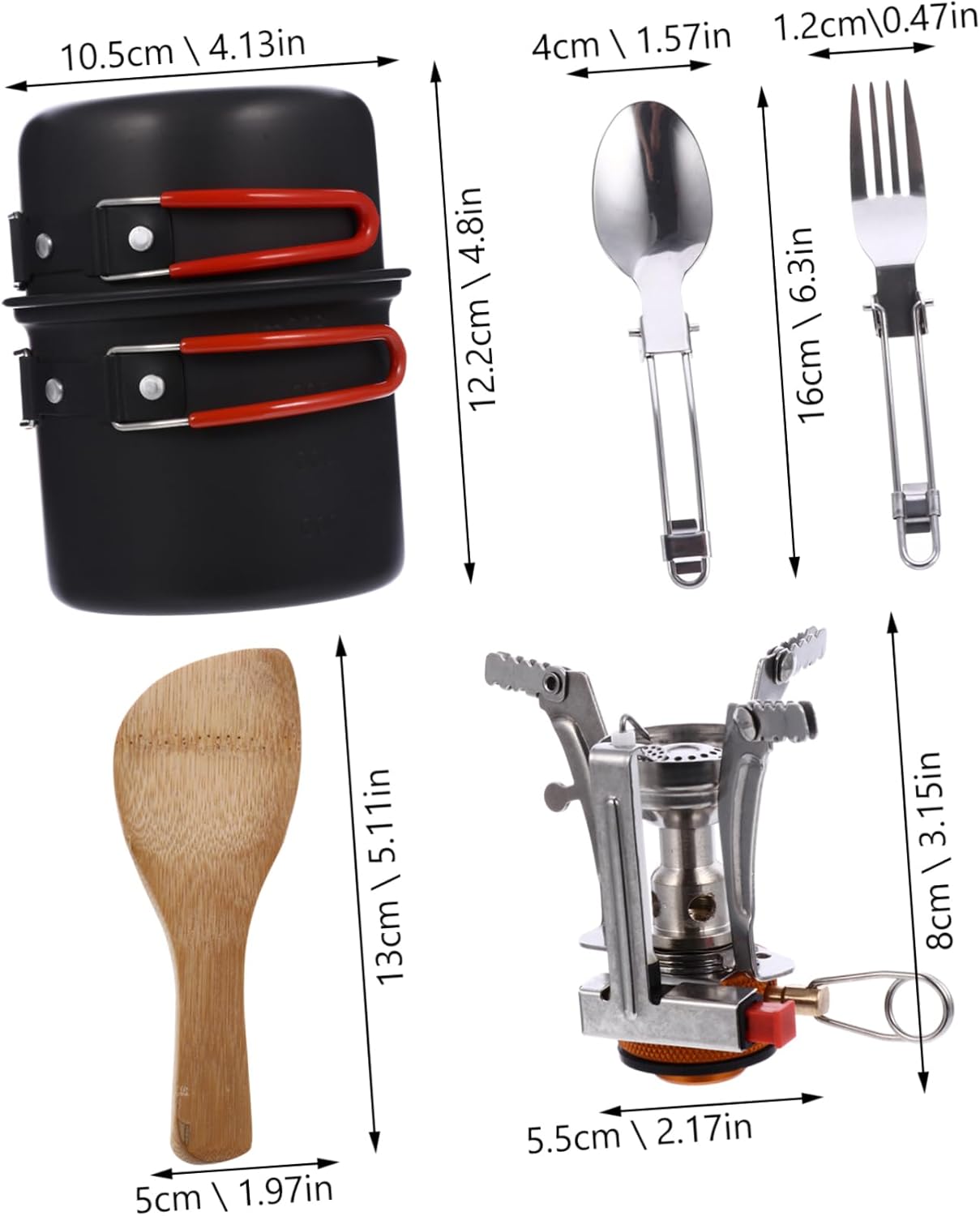 1set Ultra-Light Multi-Functional Cookware Kit for Camping Hiking and Picnics Portable Tableware High Temperature Resistance for People