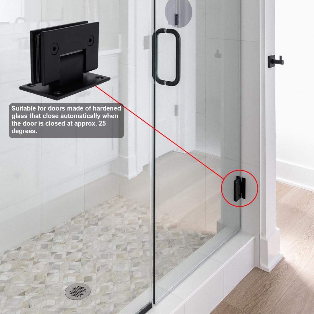 2 Piezas Bisagras de Puerta de Vidrio de 90 Grados Abrazadera de Vidrio Puertas 8-12 mm Negro Soporte para Estante de Cristal 90 Grados Herrajes de puerta para Puerta de Vitrina