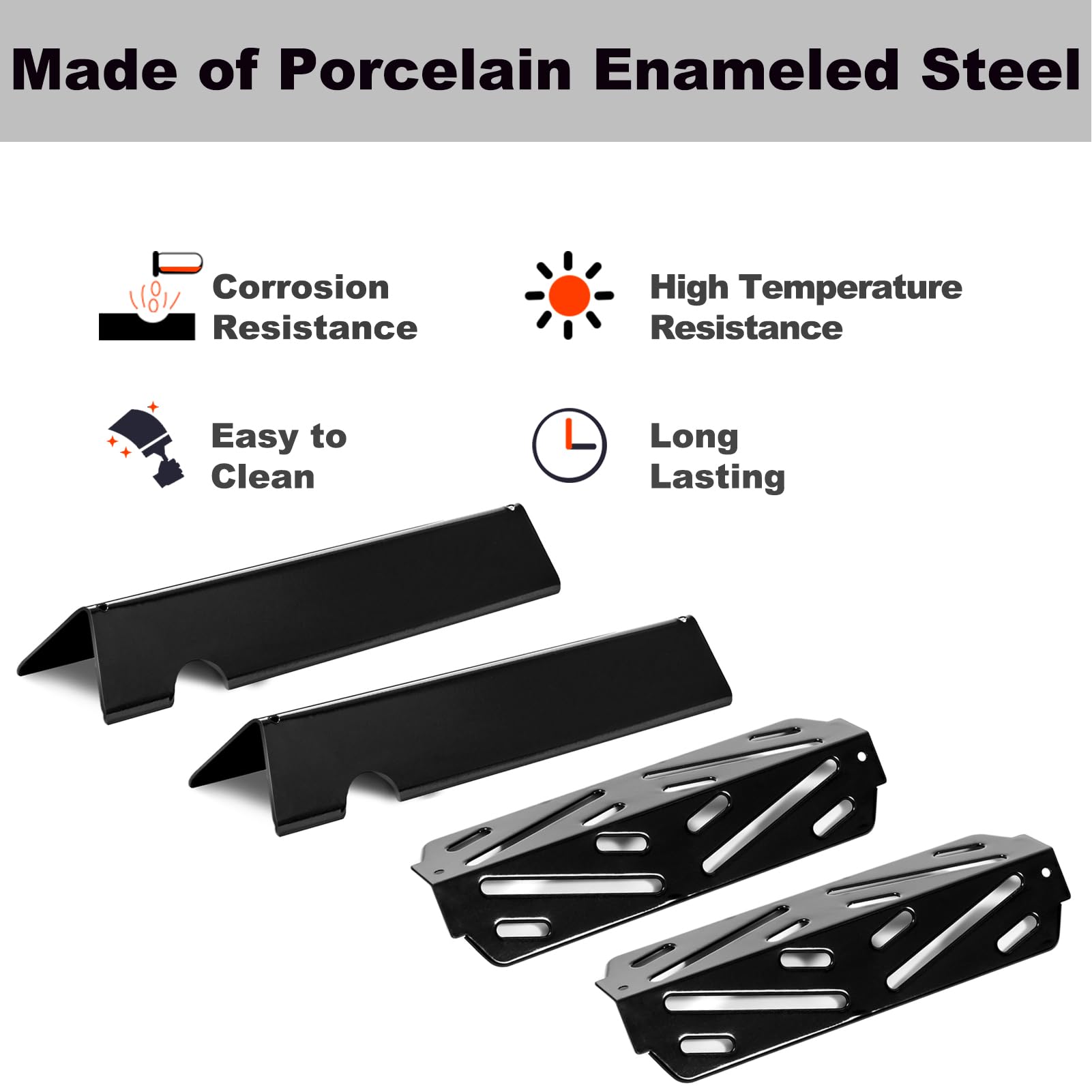 Flavorizer Bars & Heat Deflector For Weber Genesis II 210/240 Grills - Stainless Steel, 3 Bars + 2 Deflectors