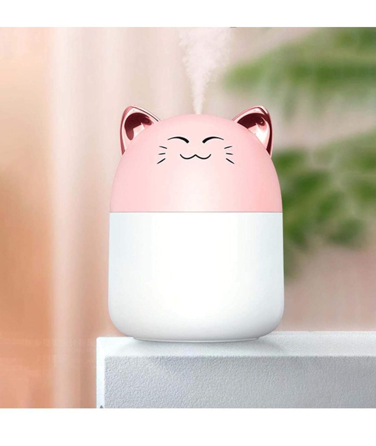 ROMILAS Lovely Small Air Humidifier Home Bedroom Mini 250ml USB Silent Purifier White Cat-image-47