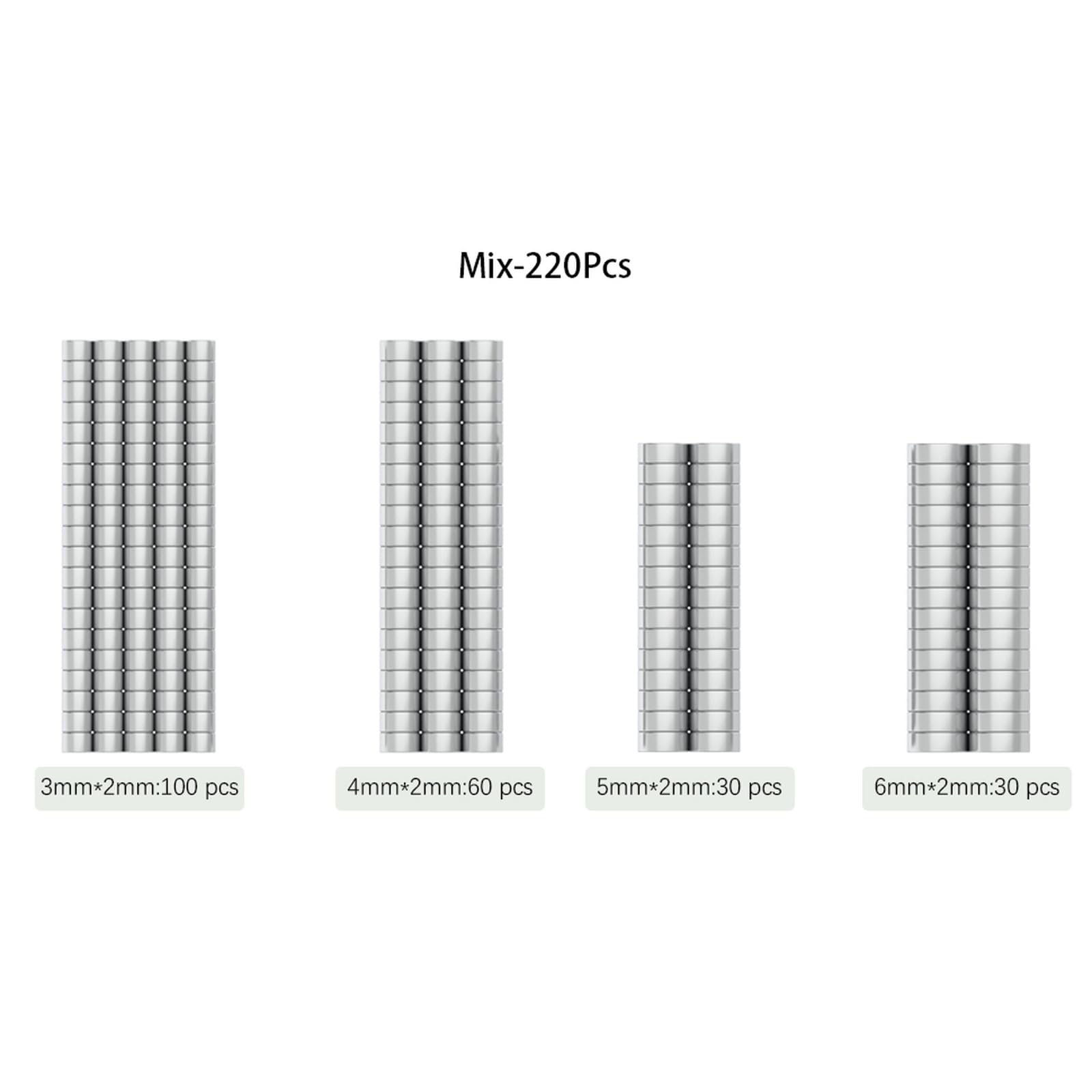 220Pcs Small N52 Magnets, 4 Different Sizes Mini Neodymium Magnets, Multi-Use for Fridge, DIY, Office, Crafts and Science — Amazon image 2