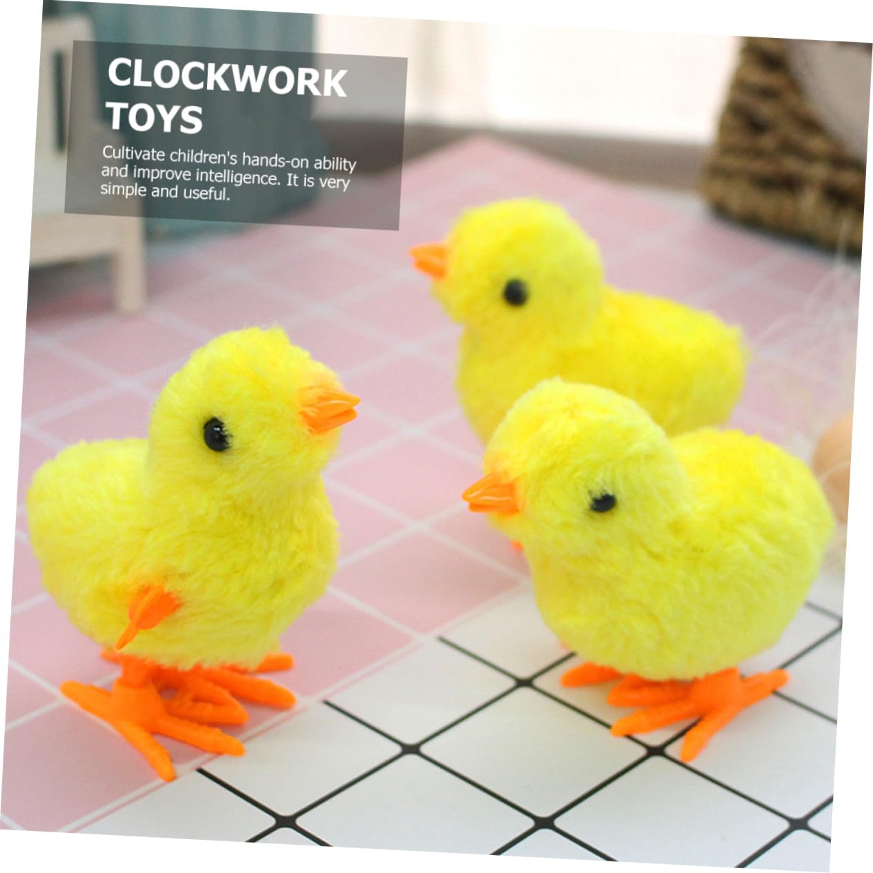 12piezas Juguetes de Cuerda Pollito de Cuerda Juguete para Bebés Mecanismo de Relojería de Pollo de Divertido