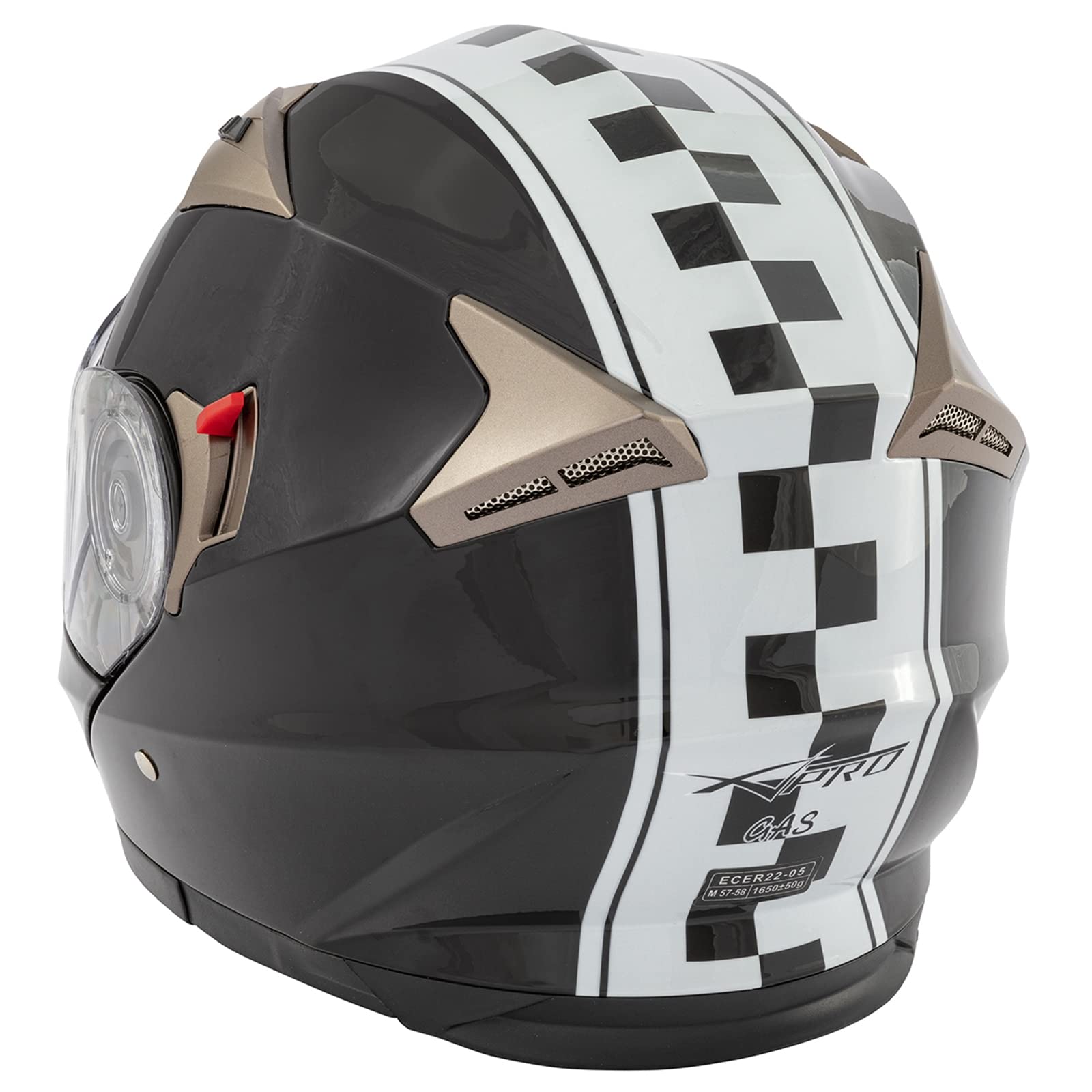 A-pro Casco Abatible Moto Touring Grafica Aprobado ECE 22 Doble Visera Negro L