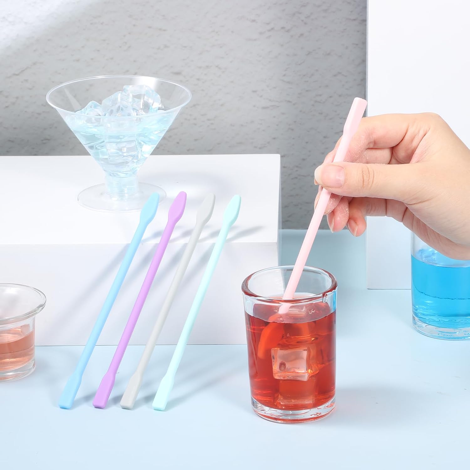 5PCS Silicone Resin Stir Sticks, Paint Stir Sticks Reusable Epoxy Resin Stirs Stick for Paints, Resins Mixing, Arts, Crafts, Handmade Crafts, Liquid, Facial Mask Stirring Rods