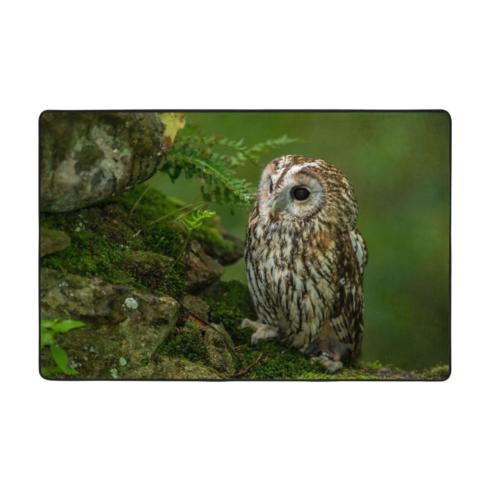 Tapis en flanelle rectangulaire NOGRAX antidérapant pour chambre et cuisine