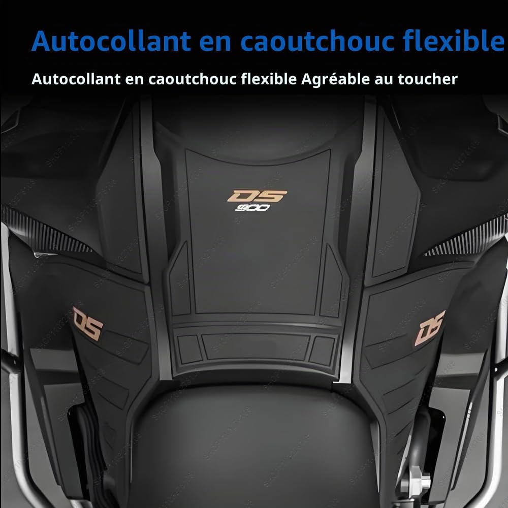 Accessoires pour moto Protection latérale antidérapante et imperméable pour réservoir Autocollant en caoutchouc 3CM pour Voge 900DSX 900 DSX 2024 2023 (Jaune)