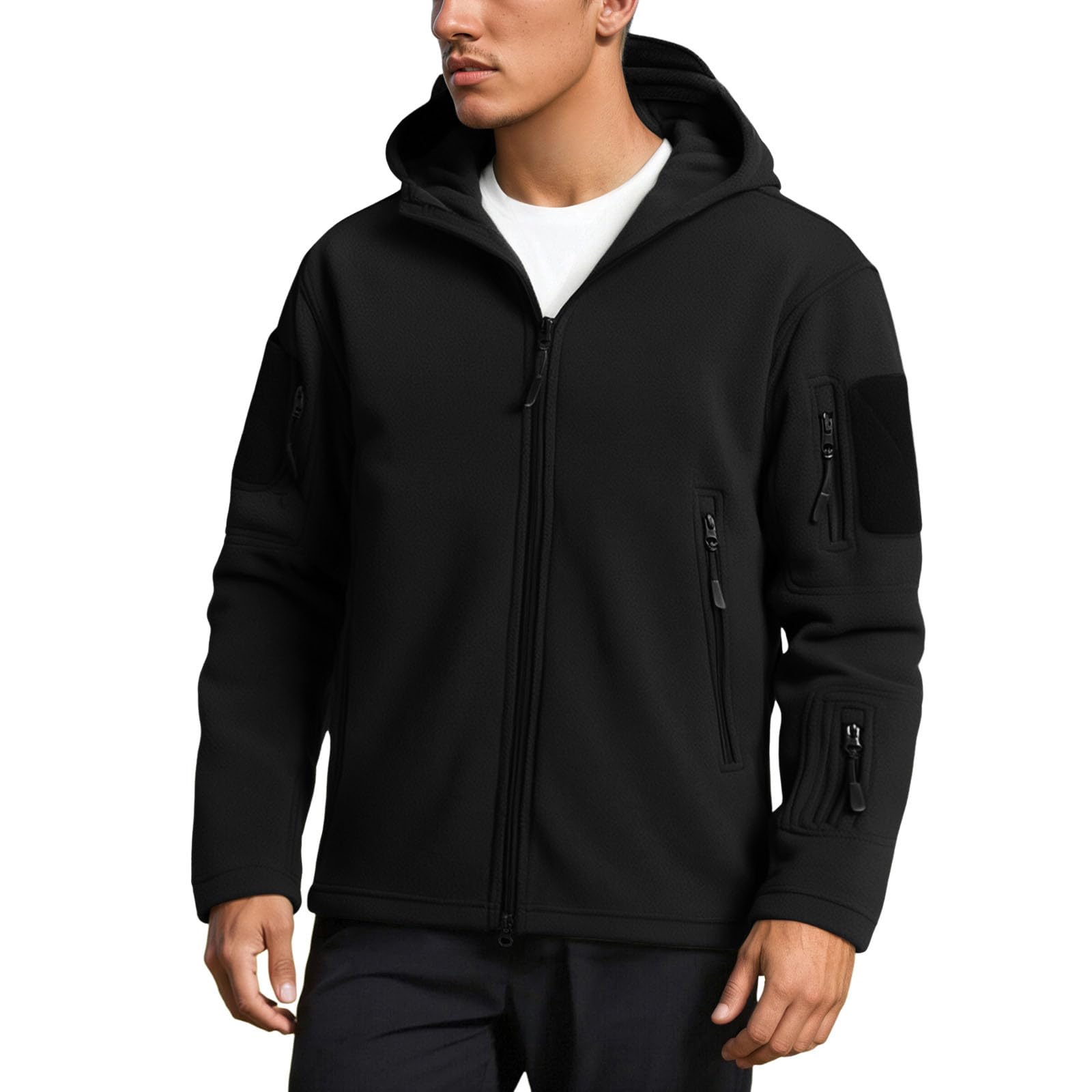 Genérico Sudadera con Capucha Hombre - Chaqueta con Capucha de Polar para Exteriores cálida Resistente al térmica para Clima frío