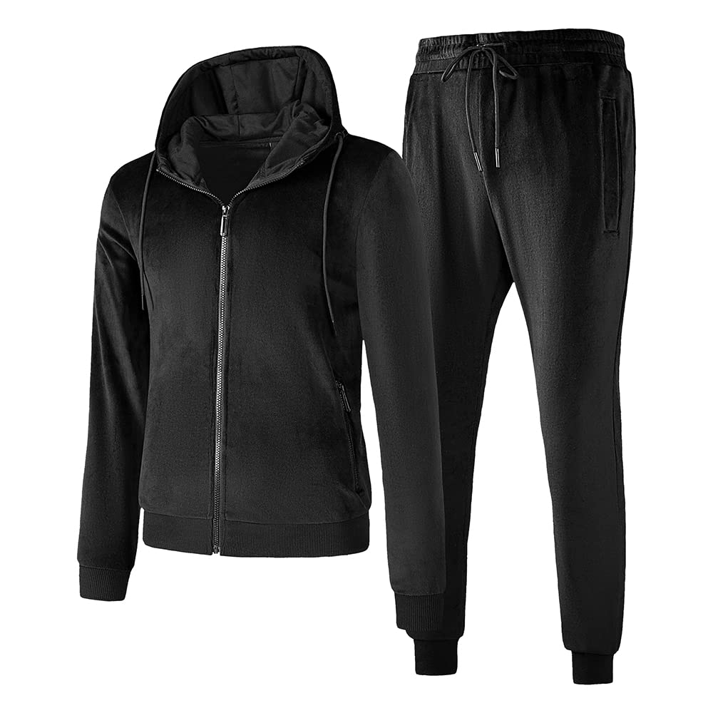 TONY BACKER Tuta Uomo In Pile Sportiva Con Chiusura Zip Completo Tuta In Casa