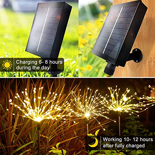 Redefun Gartendeko Solarleuchten Für Außen 4 X 160 LED Solarstecker Gartenbeleuchtung, Solarlichter Pusteblume Mit Fernsteuerung,timer, Wasserdicht Solarlampen Feuerwerk Fuer Patio Yard Garten Deko 4797754960