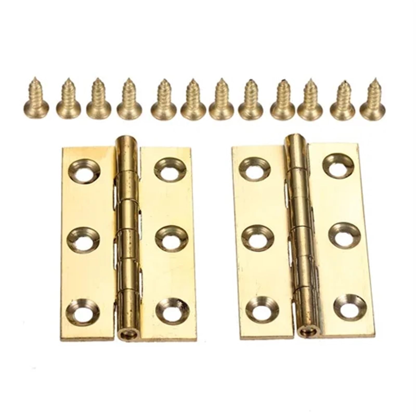 Kdhcvkz 2 Inch 50X27mm 2 Pcs Brass Cabinet Hinge 1/1.5/2/2.5 Inch Hinge With Screws(2 Inch 50X27mm)