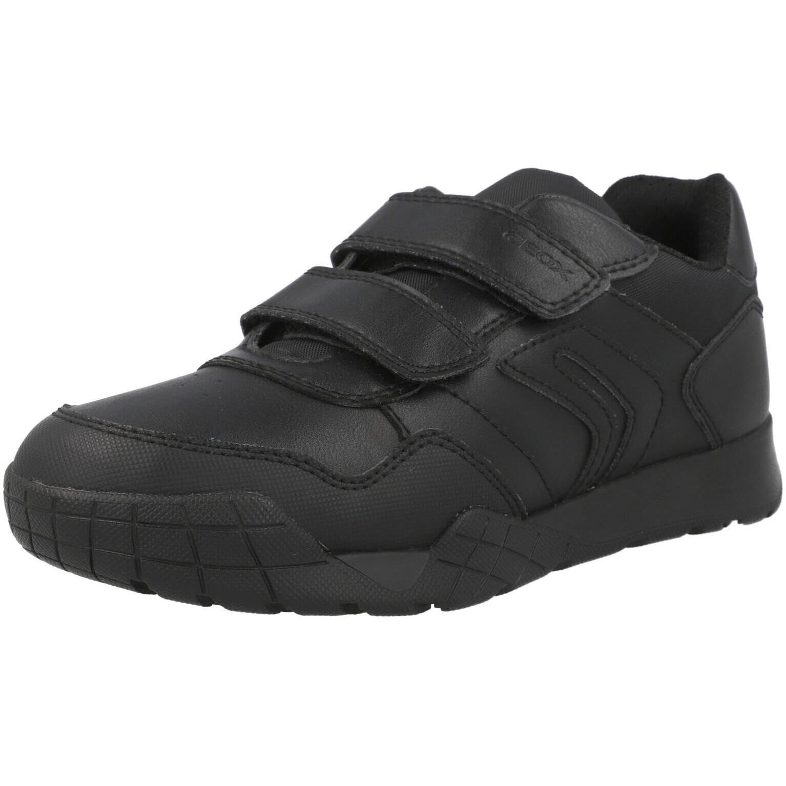 Geox J RANN-E BOY Sneaker, Black, 2.5 UK