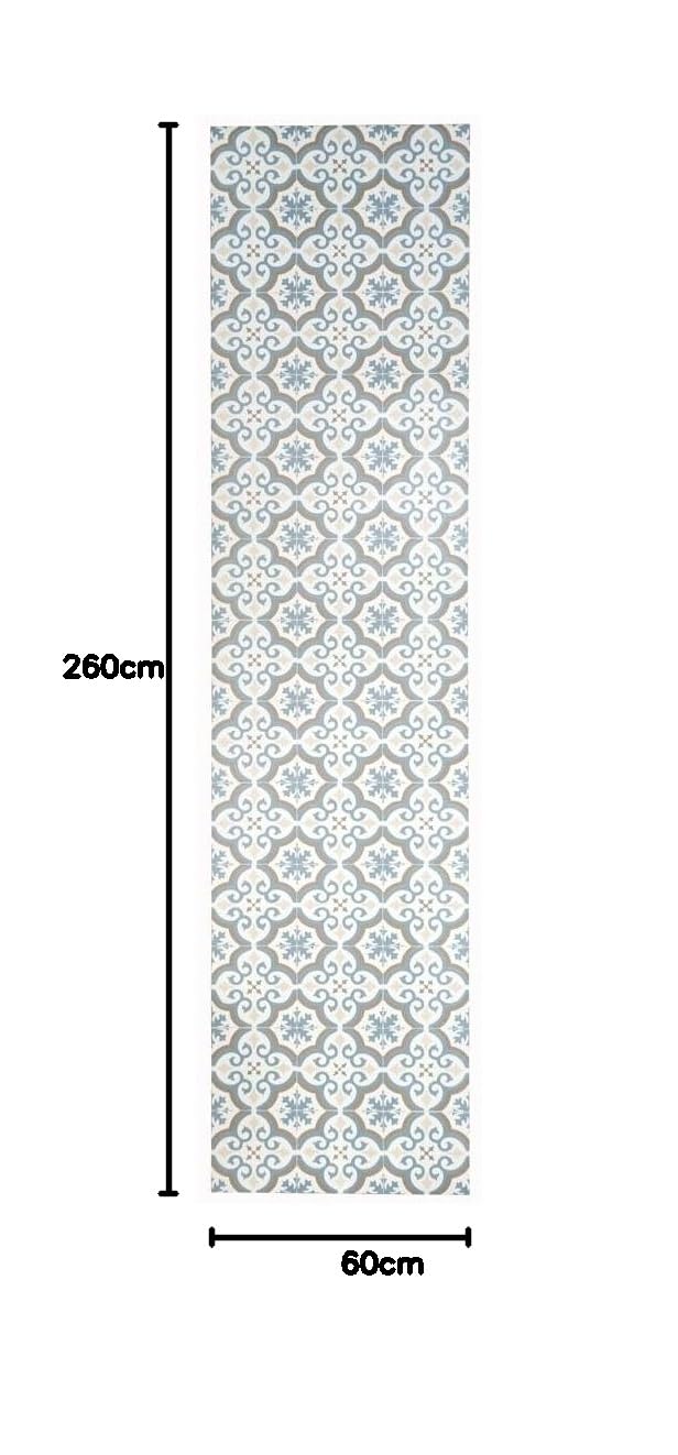 Tadi & Imperio1979 Tapis Vinyle hydraulique, différentes Tailles, élégant, Design et résistance pour Votre Espace, Cuisine, Salon, Salle à Manger, Sol en PVC (60 x 260 cm, étoile Bleue)