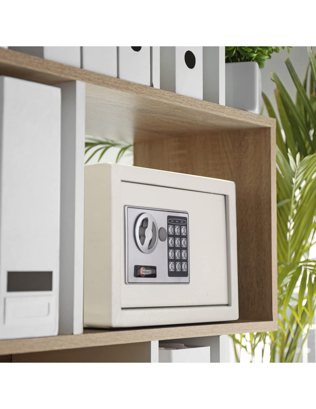 THIRARD - Coffret De Sécurité À Poser - Fermeture Électronique À Code - Acier - Usage Domestique - Code Modifiable 3 À 8 Chiffres - 2 Pênes de Ø16 mm - 200 x 310 x 250 mm - Gris - 9 L