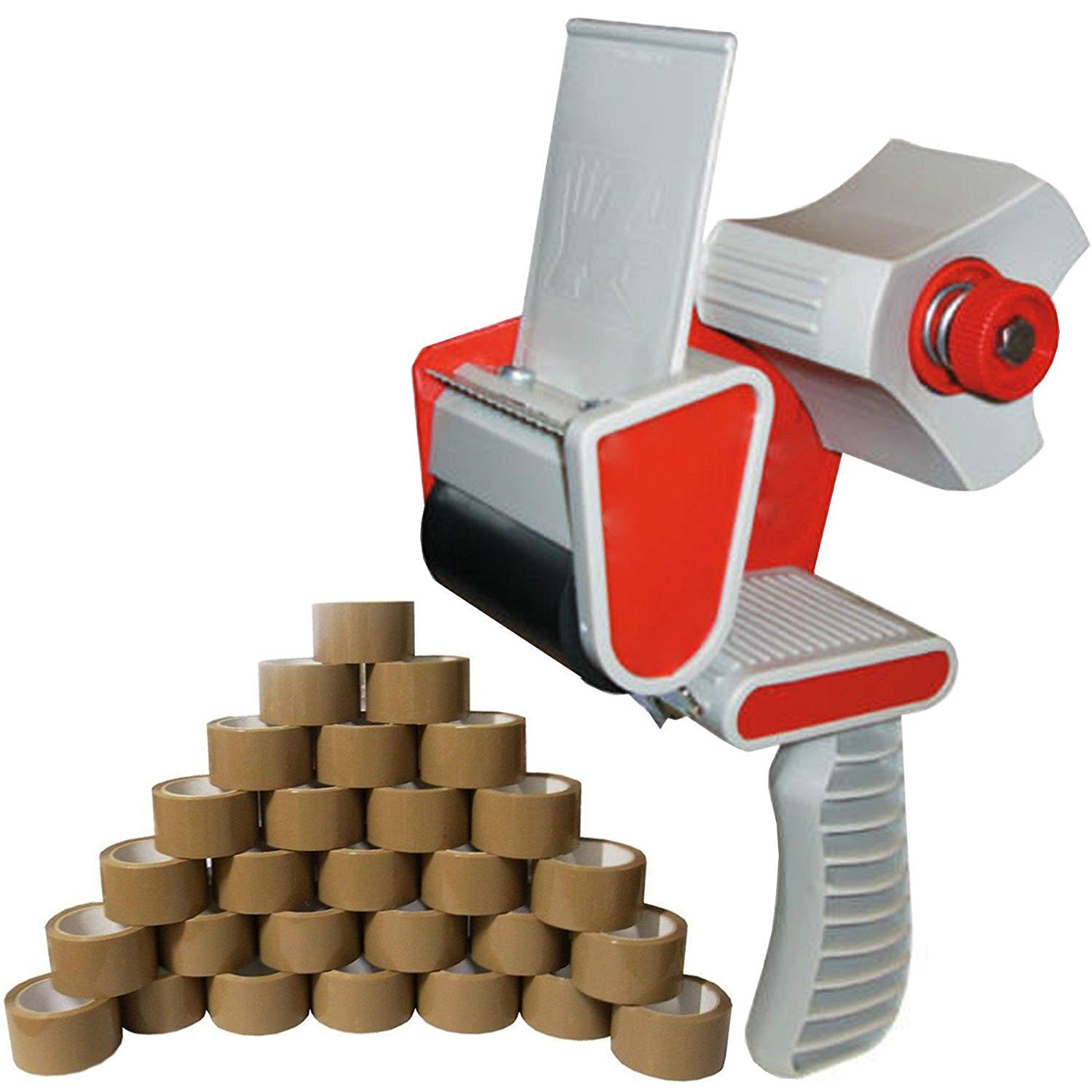 Ideals Uk Packaging Ltd Multi (Tape Brown) Tape Gun Dispenser + 12 Huge Rolls Of Brown Buff 48Mm X 66M Parcel Packing Tape.