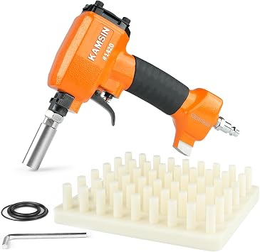 Pneumatic Decorative Nailer 9.60-20.30mm 3/8-Inch to 3/4-inch Head Diameter Air Power Tack Nail Gun Finish Nailer Deco Tacks Gun for Upholstering, Sofa Leather, Furniture 1420 Deco Nailer