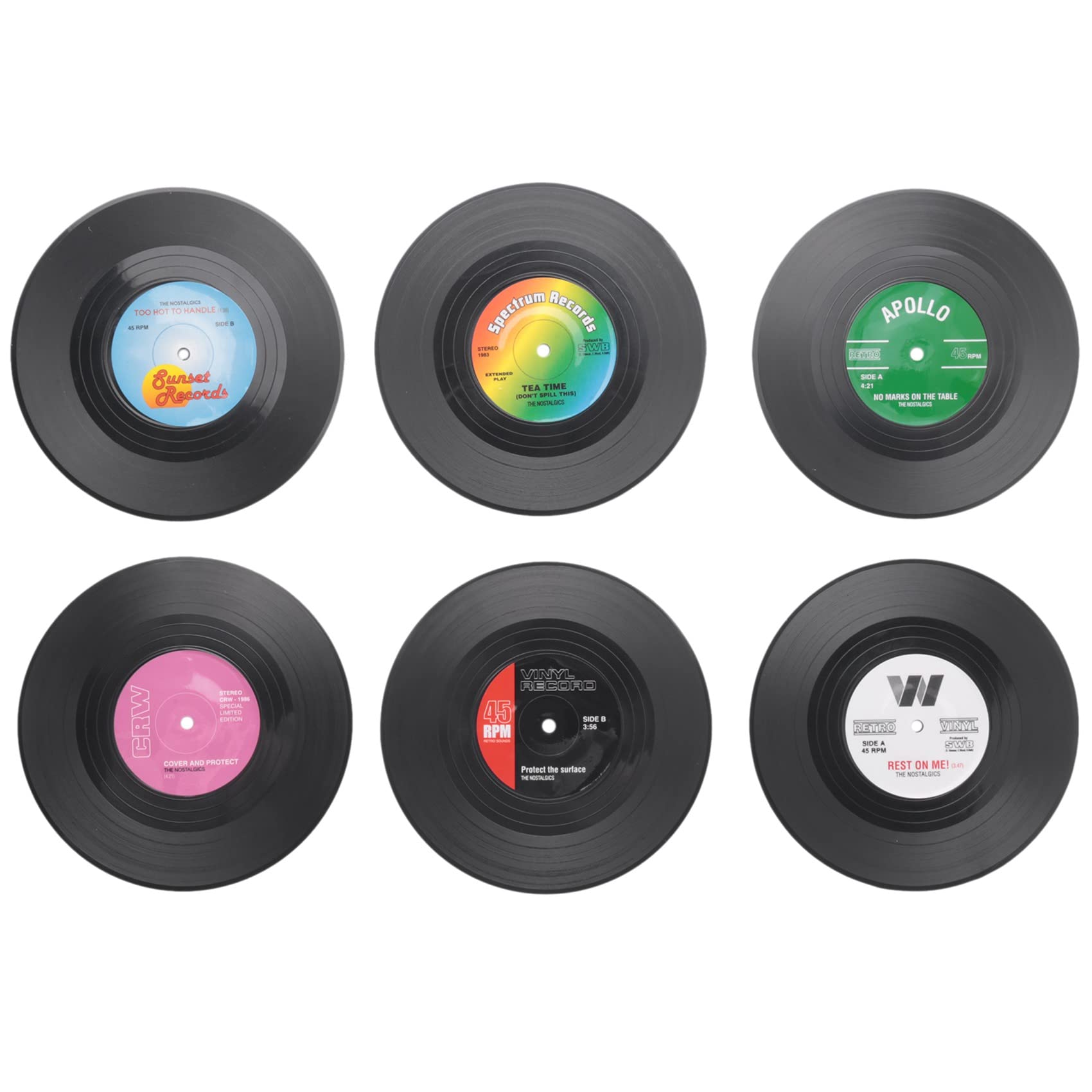 CTRLZS 6pieces / Set Retro Vinyl Disc Drink Coasters