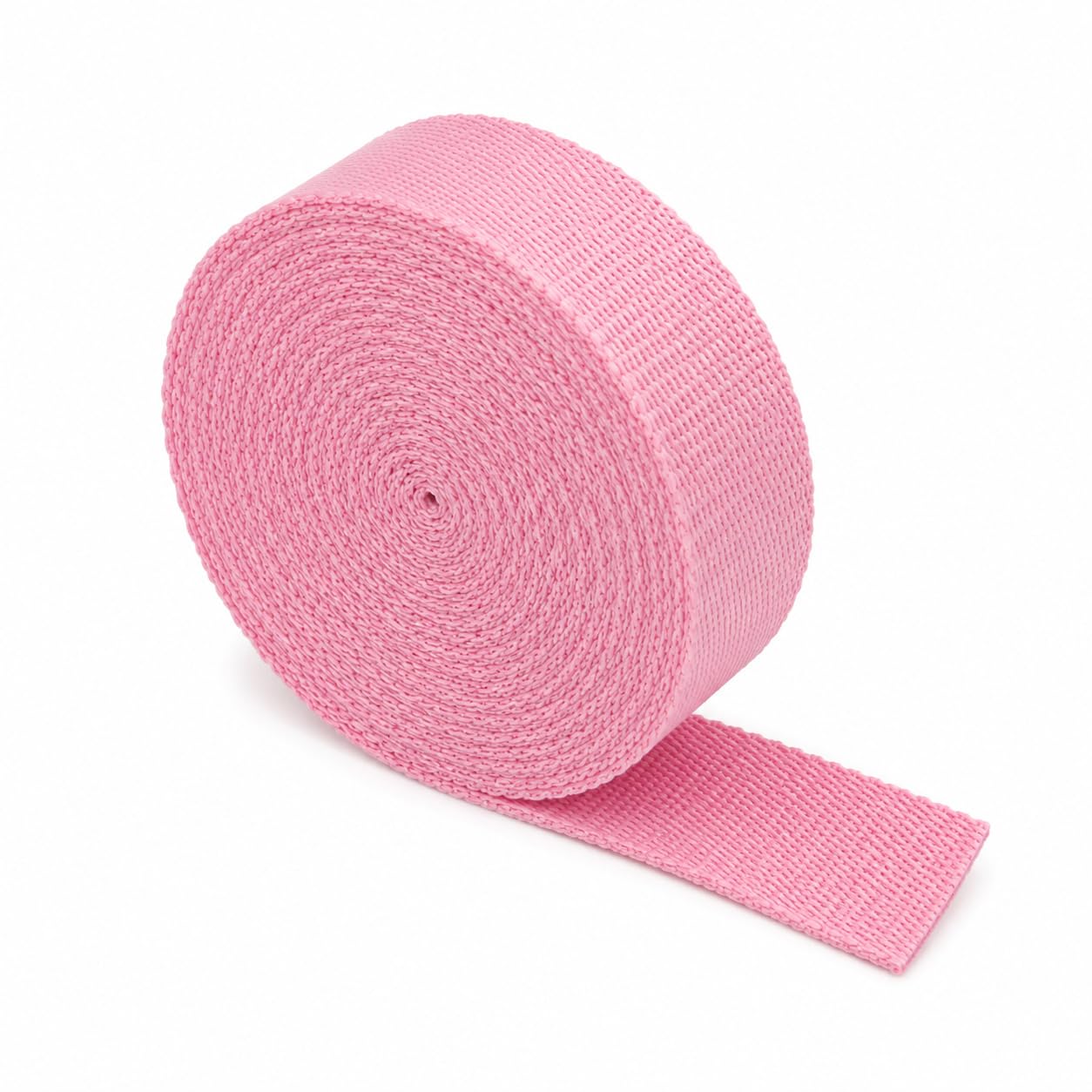 The Webbing Shop Polypropylene Webbing Strap, Continuous Length Flat Woven Tape for Bags, Crafts, Belts, Pet Collars and Leads (Baby Pink, 25mm x 5m)