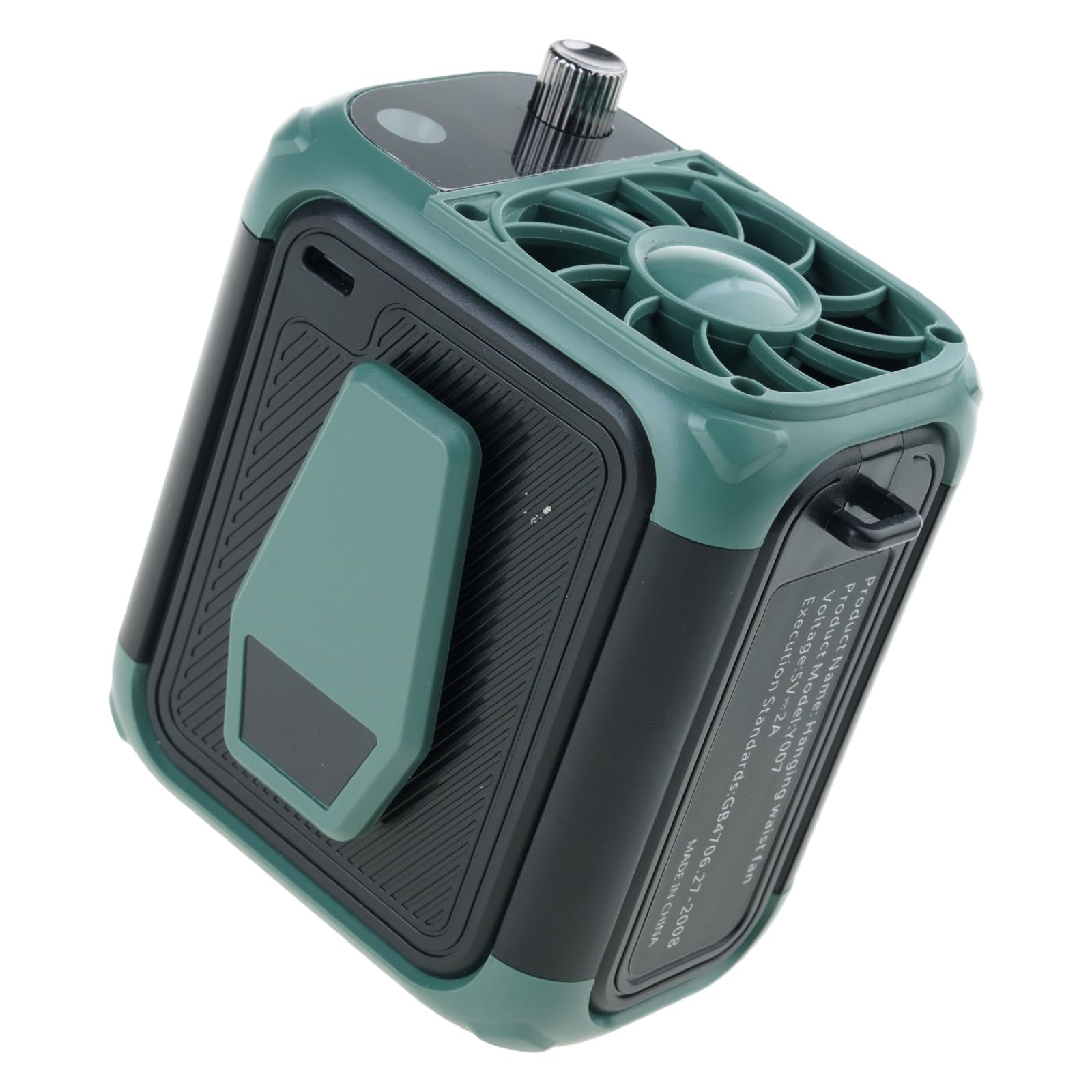 Uqezagpa Green Portable Waist Clip Fan Hanging Fan Wearable Belt Waist Clip Rechargeable For Sports Outdoor Working Mounted