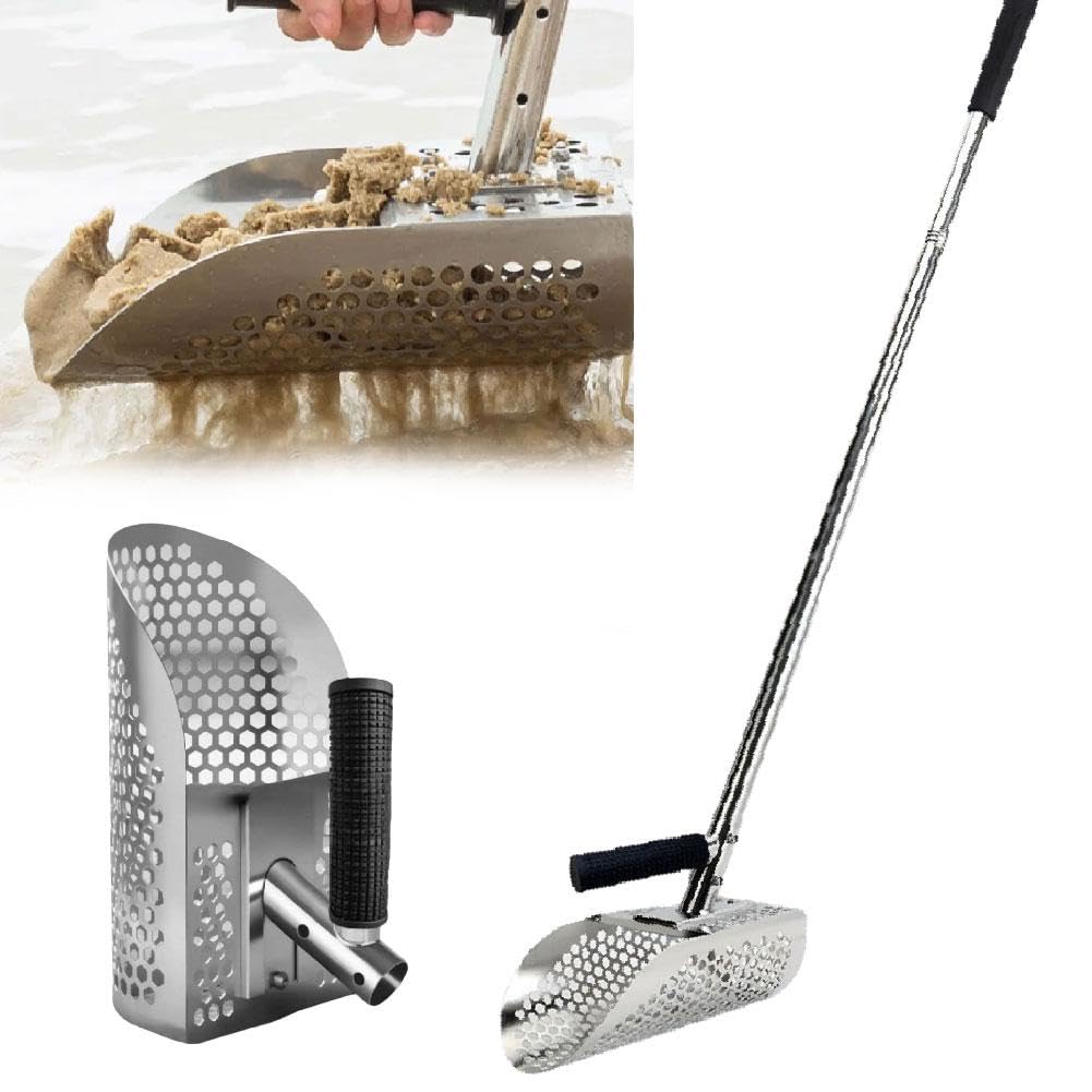 Pelle à sable robuste en acier inoxydable, longue poignée portable pour chasse au trésor sous-marin et plage
