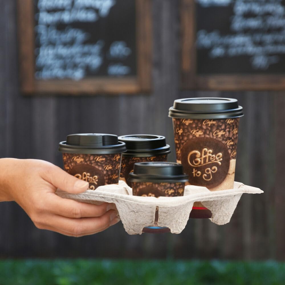100 Getränkehalter Tragetablett Becherhalter 4 Becher Coffee to Go 22x22cm