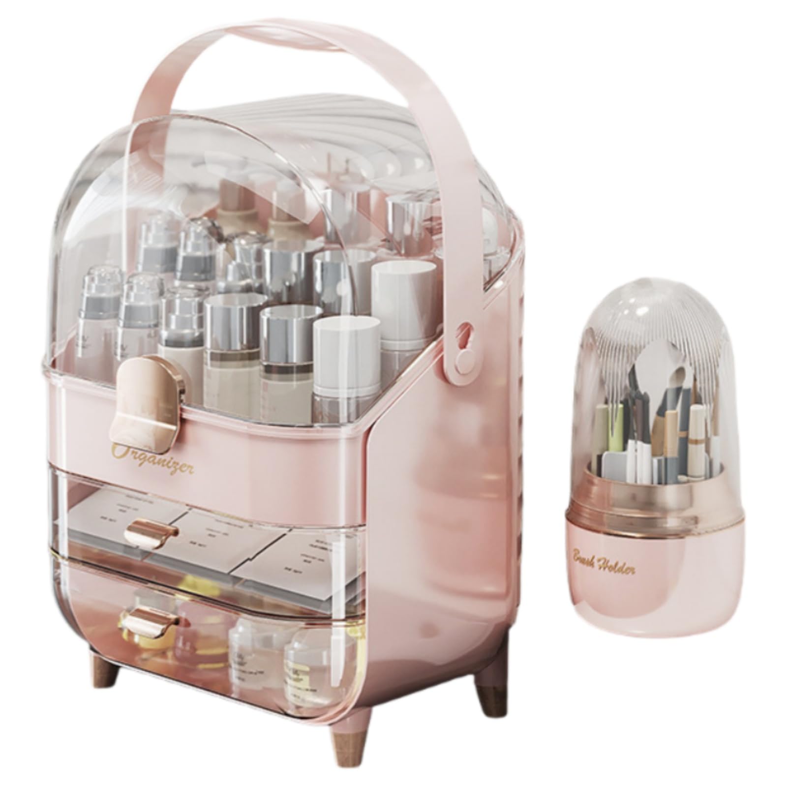 Makeup Organizer Countertop, Skincare Holder Bathroom Counter Organizer, Storage Box Cosmetic Display Cases, Teen Girl Gifts