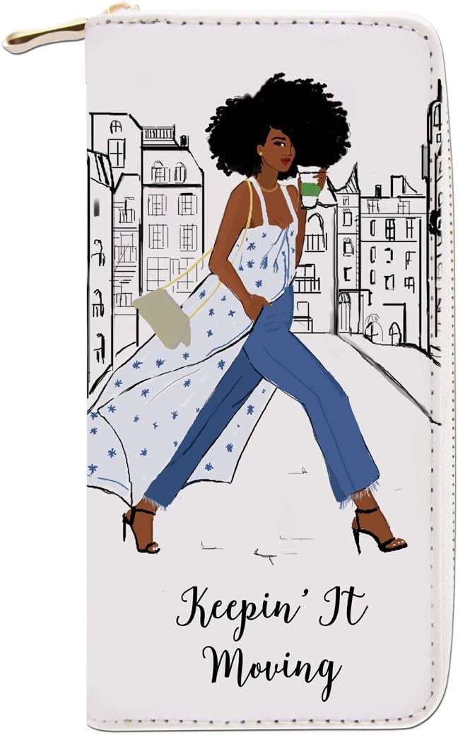 African American Expressions - Wallet with Strap, Phenomenal Women, 4 x 7.75 Inches, WL-15