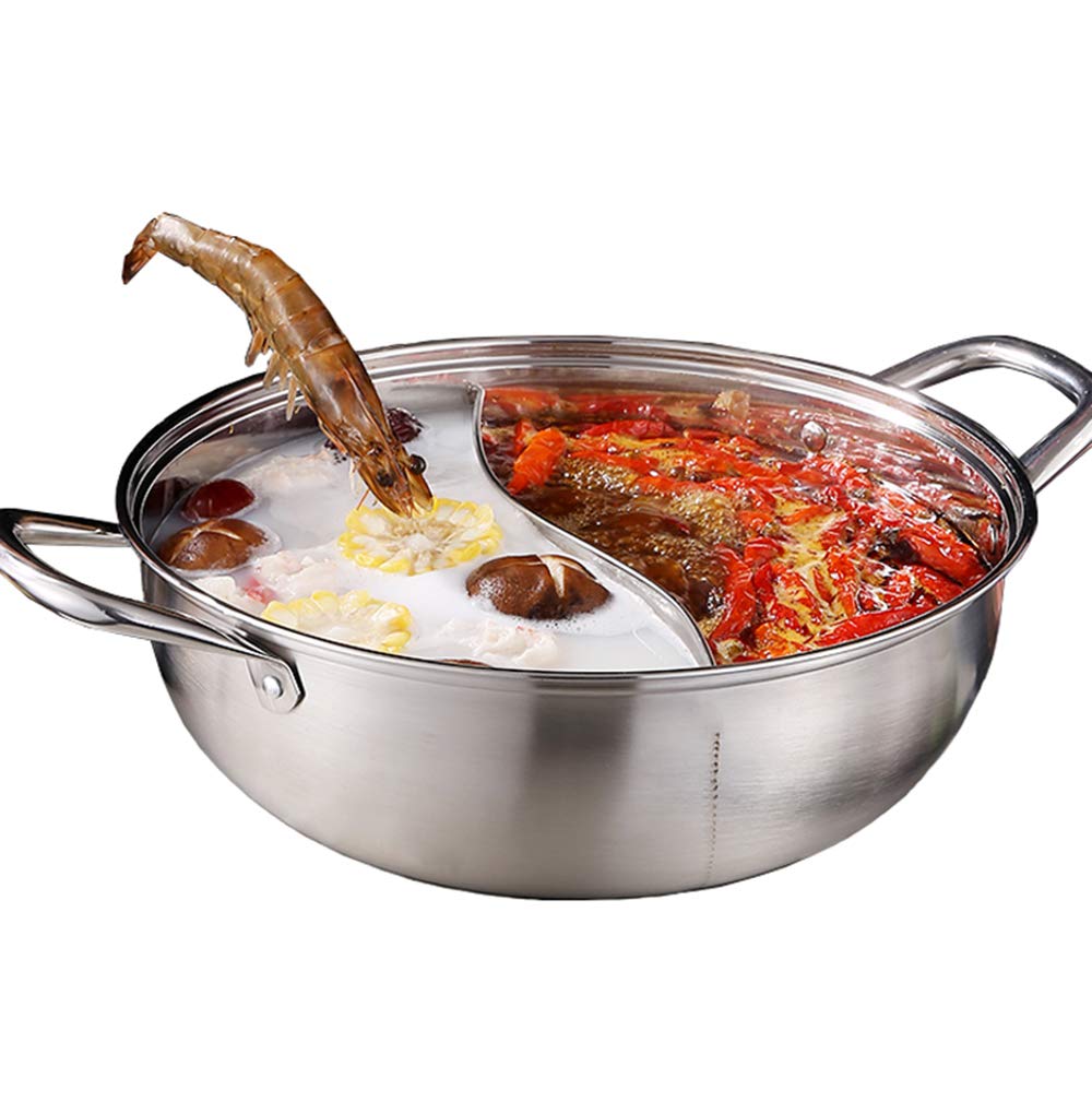 Amazon｜Minp 仕切り鍋 両手鍋 火鍋 約2-6人用 鴛鴦鍋 卓上二食鍋 IH