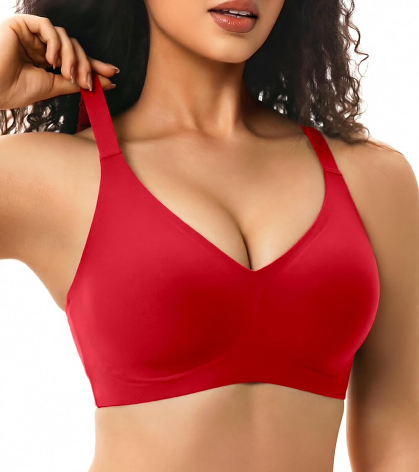Buttery Soft Full Coverage Wireless Bra Seamless Jelly Push Up as an Everyday T-Shirt Bra