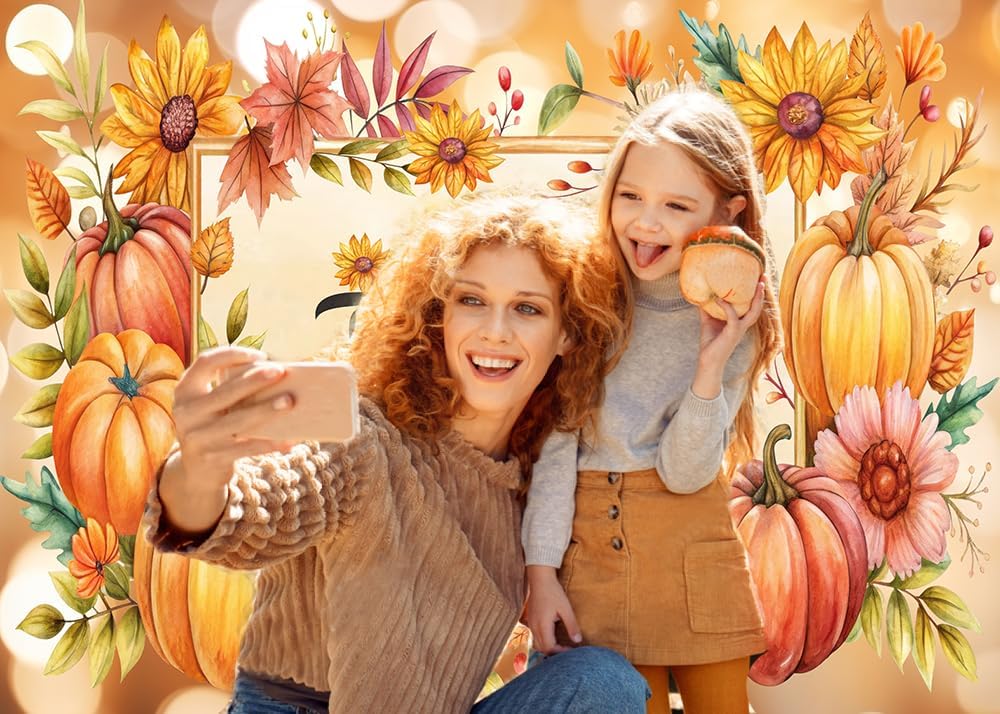 CYLYH 10X8FT Fall Backdrop Thanksgiving Background Autumn Farm Harvest for Fall Party Decoration Banner