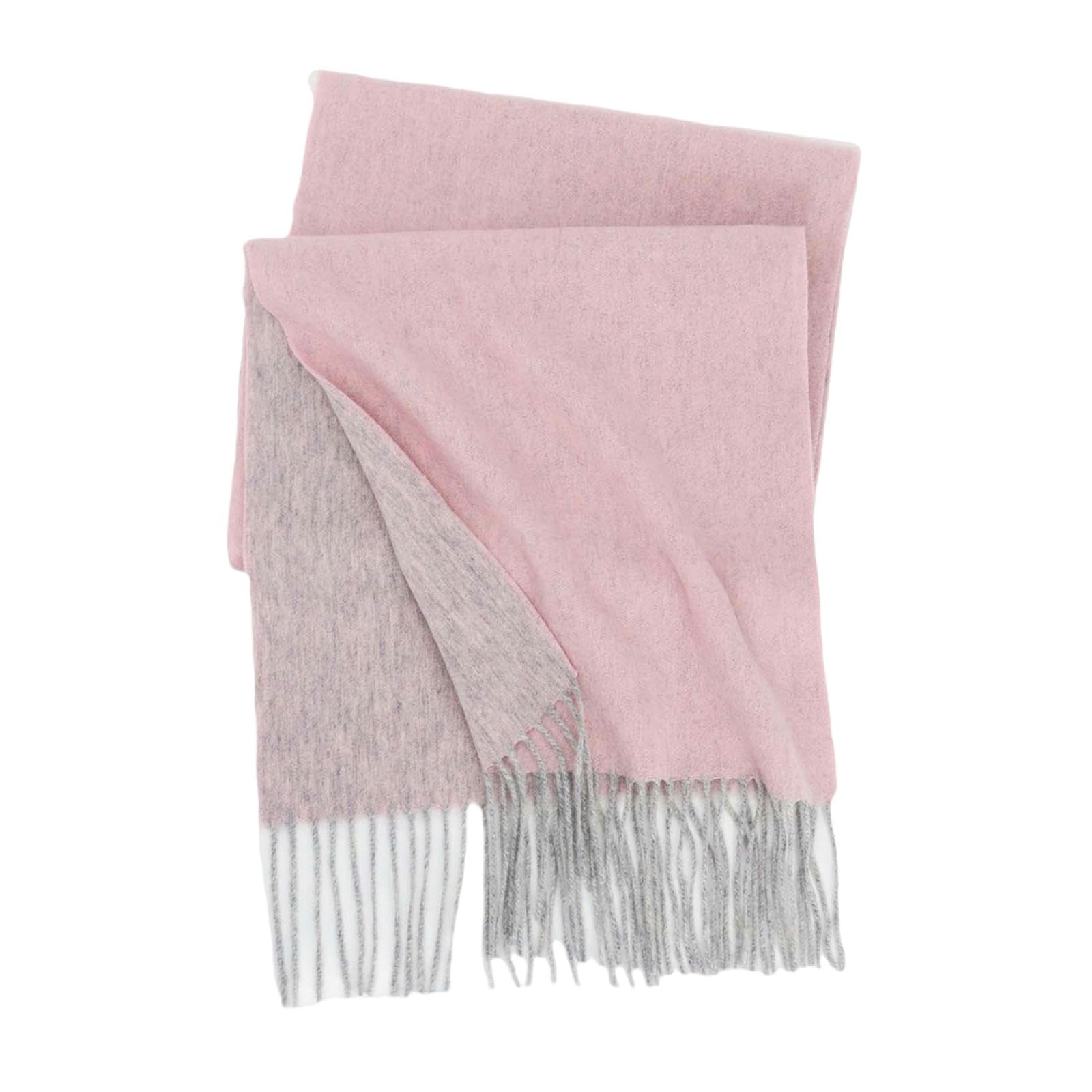 Sciarpa Donna Lana Sciarpa Femminile Autunno E Inverno alla Sciarpa Sciatto Versatile da Uomo in Cashmere with Tassels Ladies Regalo 190 * 31 Cm-Grigio Rosa A