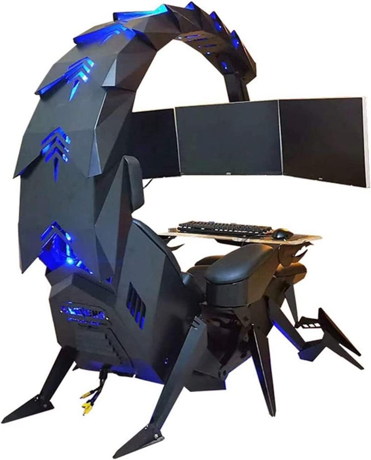 Multi -Screen Encoding Cabin Workstation Office Cockpit Gaming Station Video Gaming Chair Computer Table