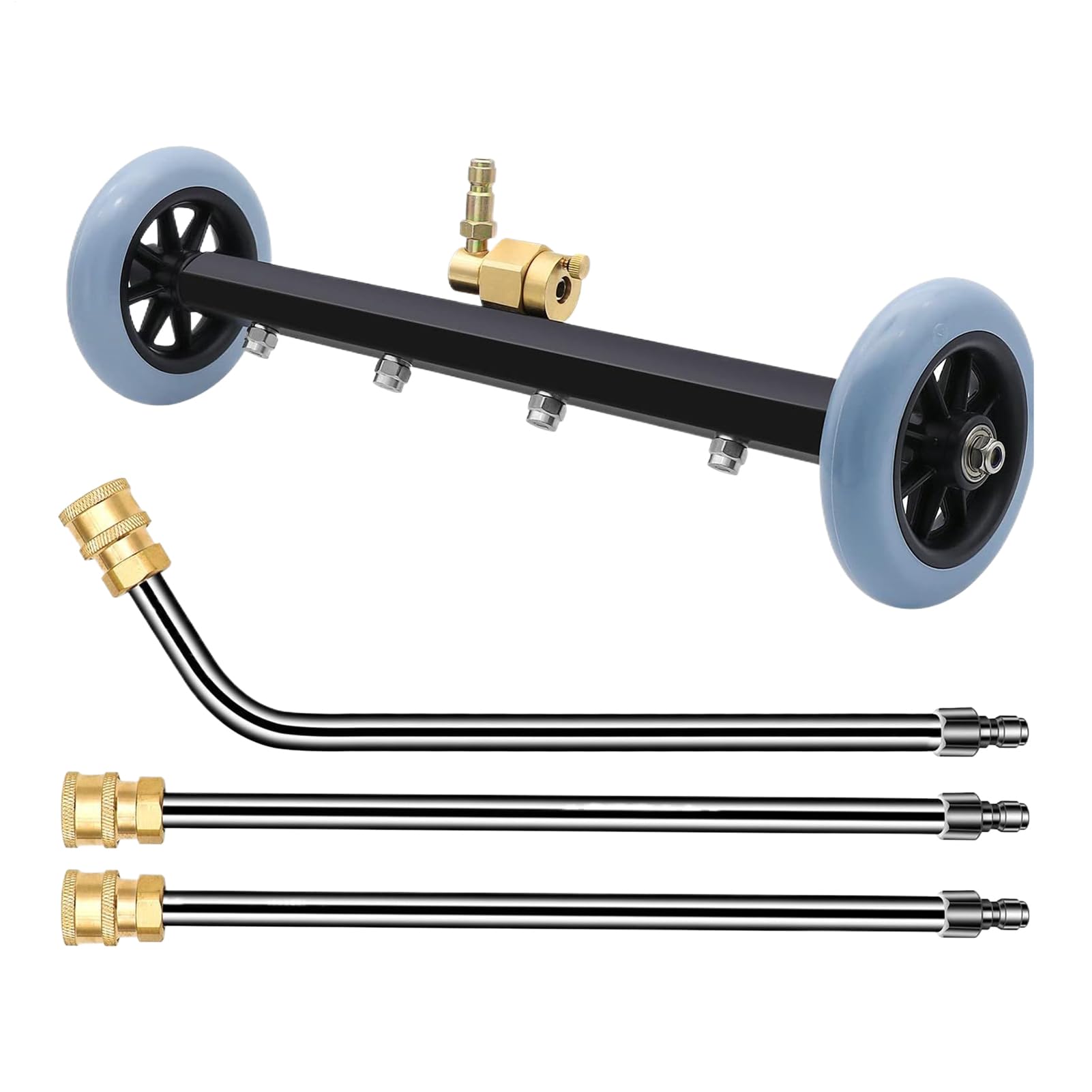 Accesorio De Hidrolimpiadora Para Bajos Pistola 276 Bar Presión Con 2 | Limpiador de Bajos del Coche de 40 cm Para Plataforma, Marco, Hormigón, Entrada, Suelo y