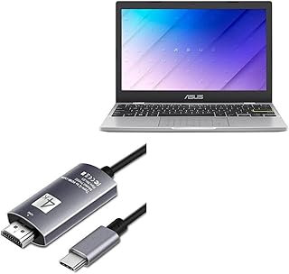 BoxWave Cable Compatible with ASUS E210 - SmartDisplay Cable - USB Type-C to HDMI (6 ft), USB C/HDMI Cable for ASUS E210 - Jet Black