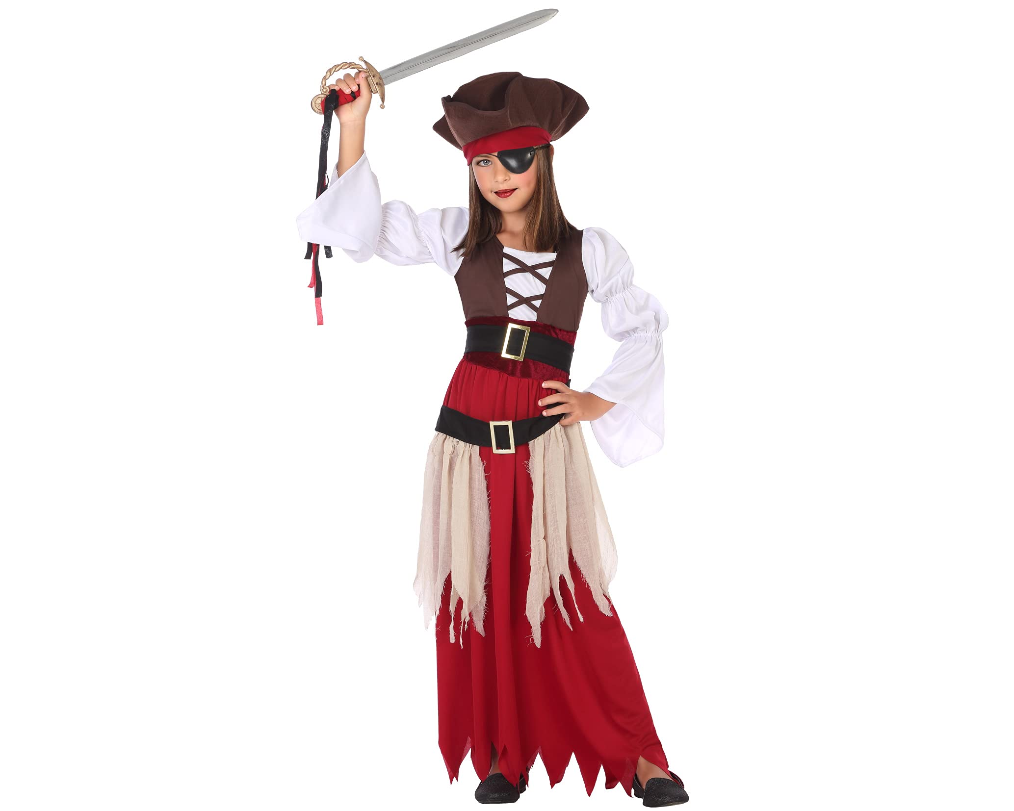 Atosa disfraz pirata niña infantil rojo 10 a 12 años