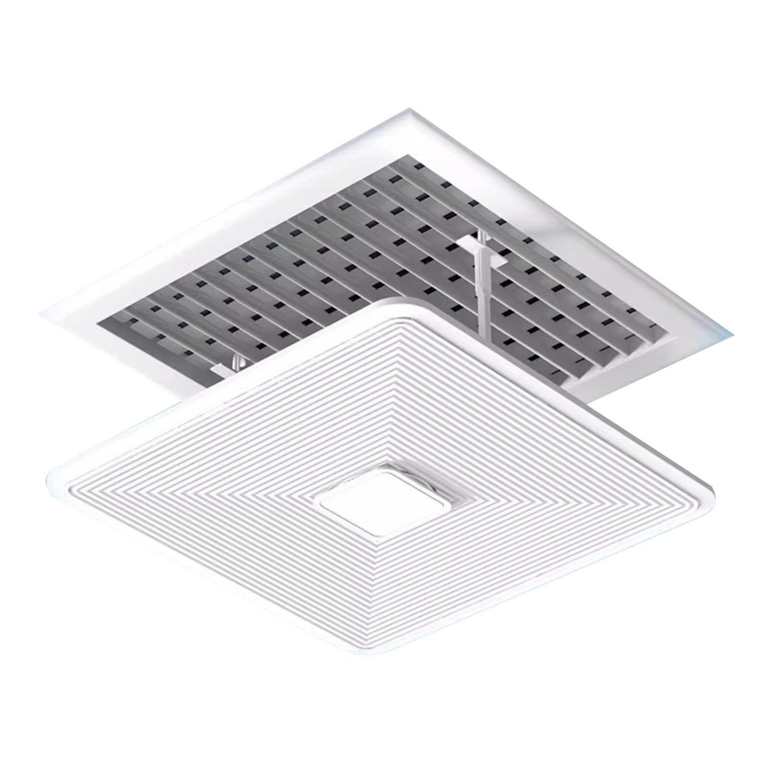 YGER JZGB Ceiling Vent Deflector, Air Diverter for Ceiling Vent, Easy Installation, Adjustable Angle, PP Material, for Hanging Central Air Conditioner (White)(60x60cm/24x24in)