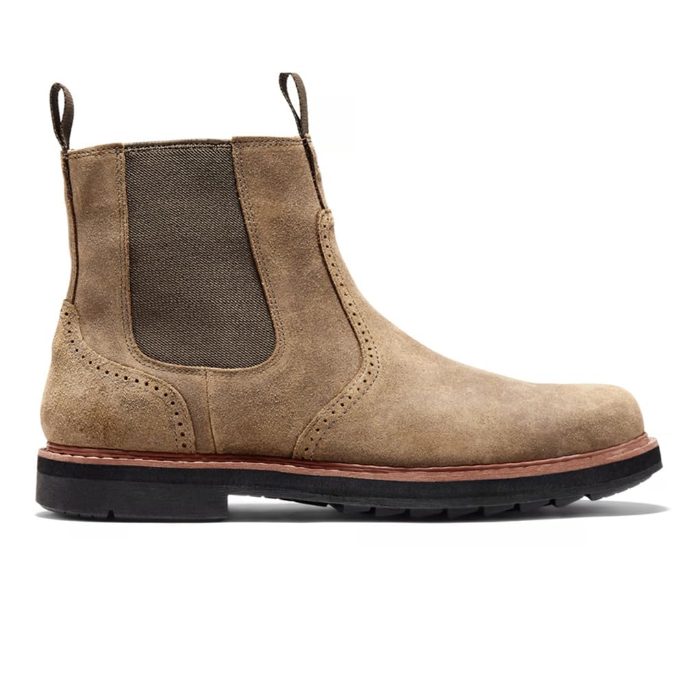 Botas De Chelsea para Hombre Botas De Cuero Botines De Trabajo Plano con Lado Cremallera