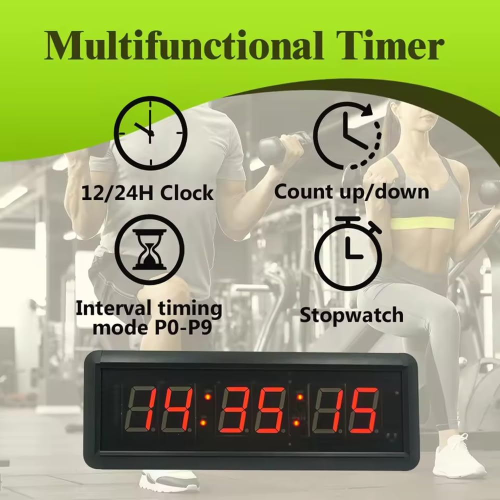 Juegos Cronómetro Gimnasio 2.3 Pulgadas con Trípode,Pantalla de 6 dígitos,Brillo Ajustable,Portátil,Brillo Ajustable de 12/24 Horas,Incl Trípode y Soporte de Pared para Cocina/Exámenes/Competición