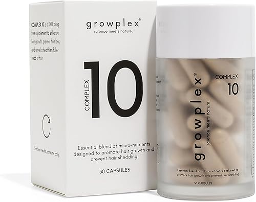 Complex10 Suplemento de apoyo para el cabello con biotina, colágeno y 10 nutrientes esenciales, apoya un cabello saludable y de aspecto más fuerte,