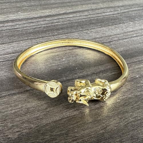 Fashion 18K Gold Plated Feng Shui Pi Xiu Open Cuff Bracelet2