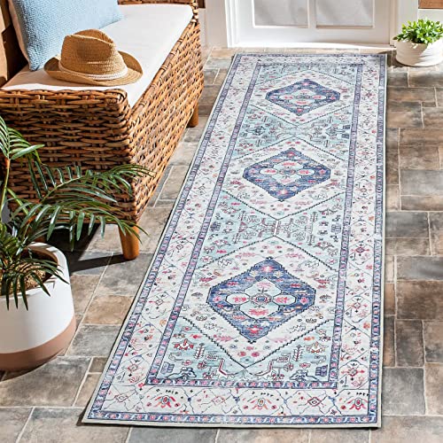 Beeiva Persian Washable Hallway Runner Rug, 2X6 Vintage Tribal Medallion Bathroom Kitchen Runner Rugs With Rubber Backing, Boho Runner Rug For Hallways Bedroom Entryway Laundry Room #TOP6