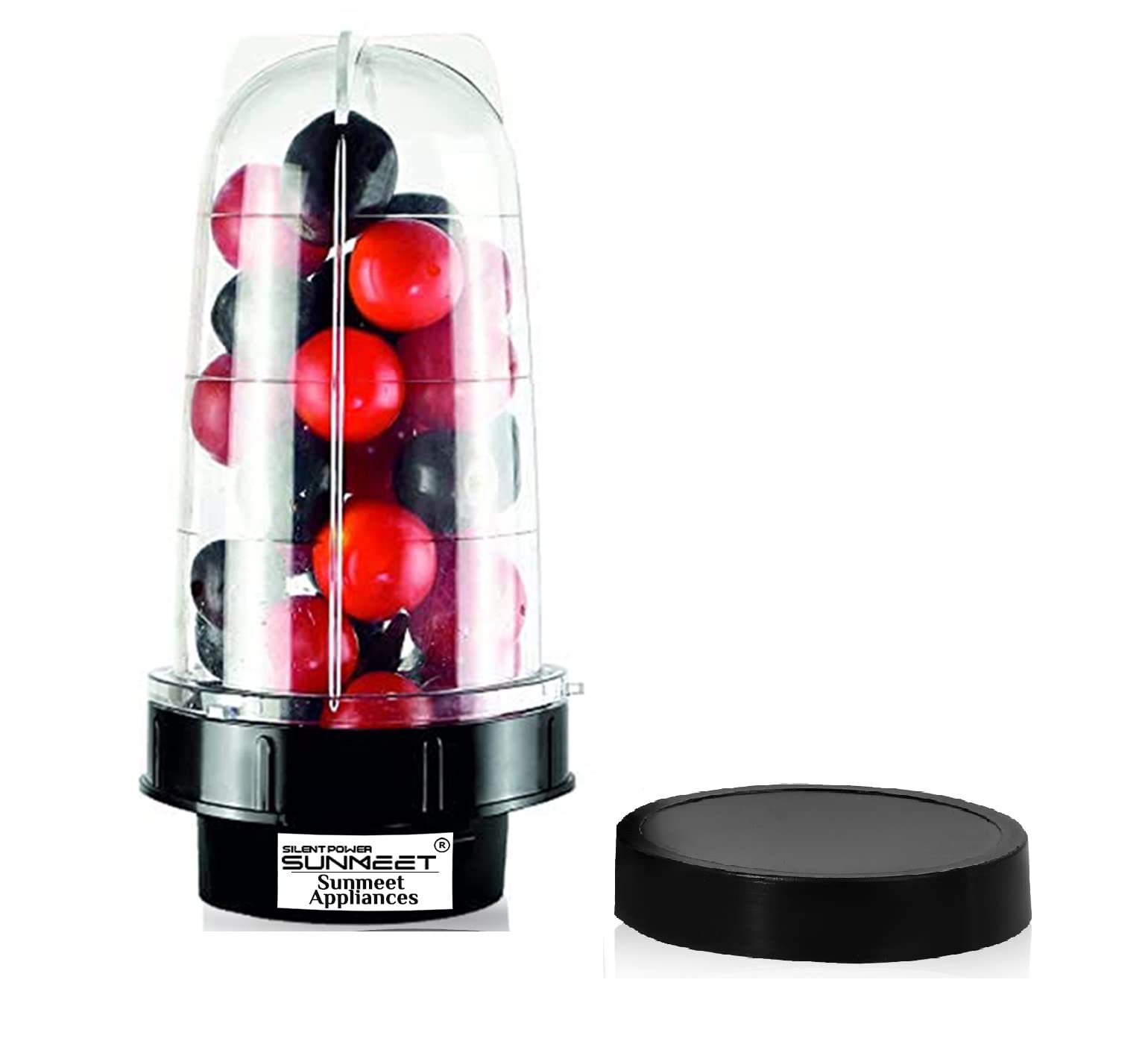 Big Bullet Jar for Mixer Grinder Large Set of 1 (530 ML) ABS Transparent Plastic Mixer Juicer Jar, Black- NSA13-image-40