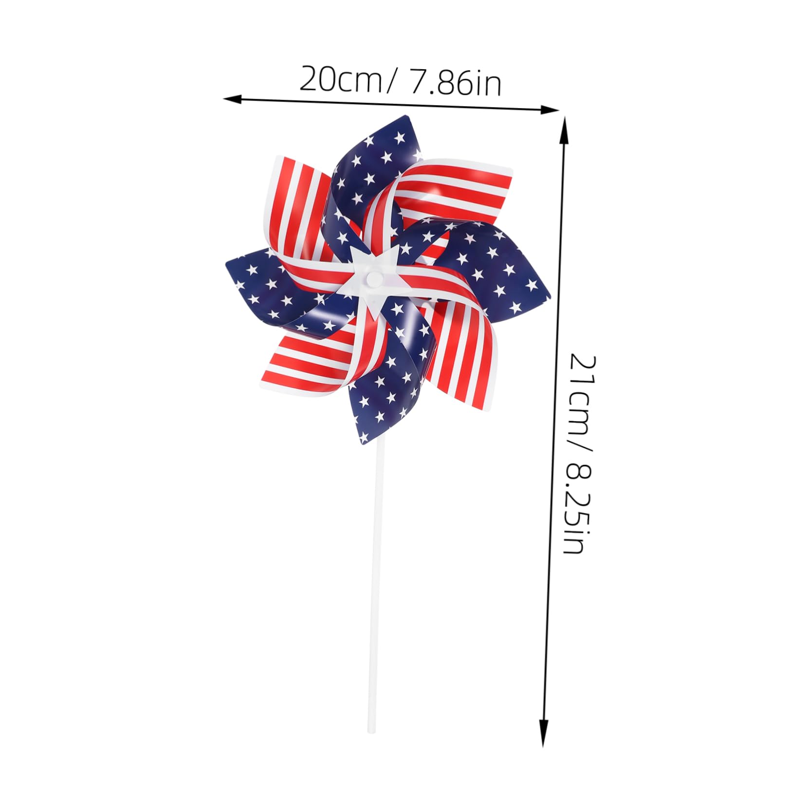 CIYODO 6Pcs Patriotic Decorative Windmill for Garden of July Decor Durable Material Easy to Install Garden Windmill for Outdoor Celebrations and Home Decoration