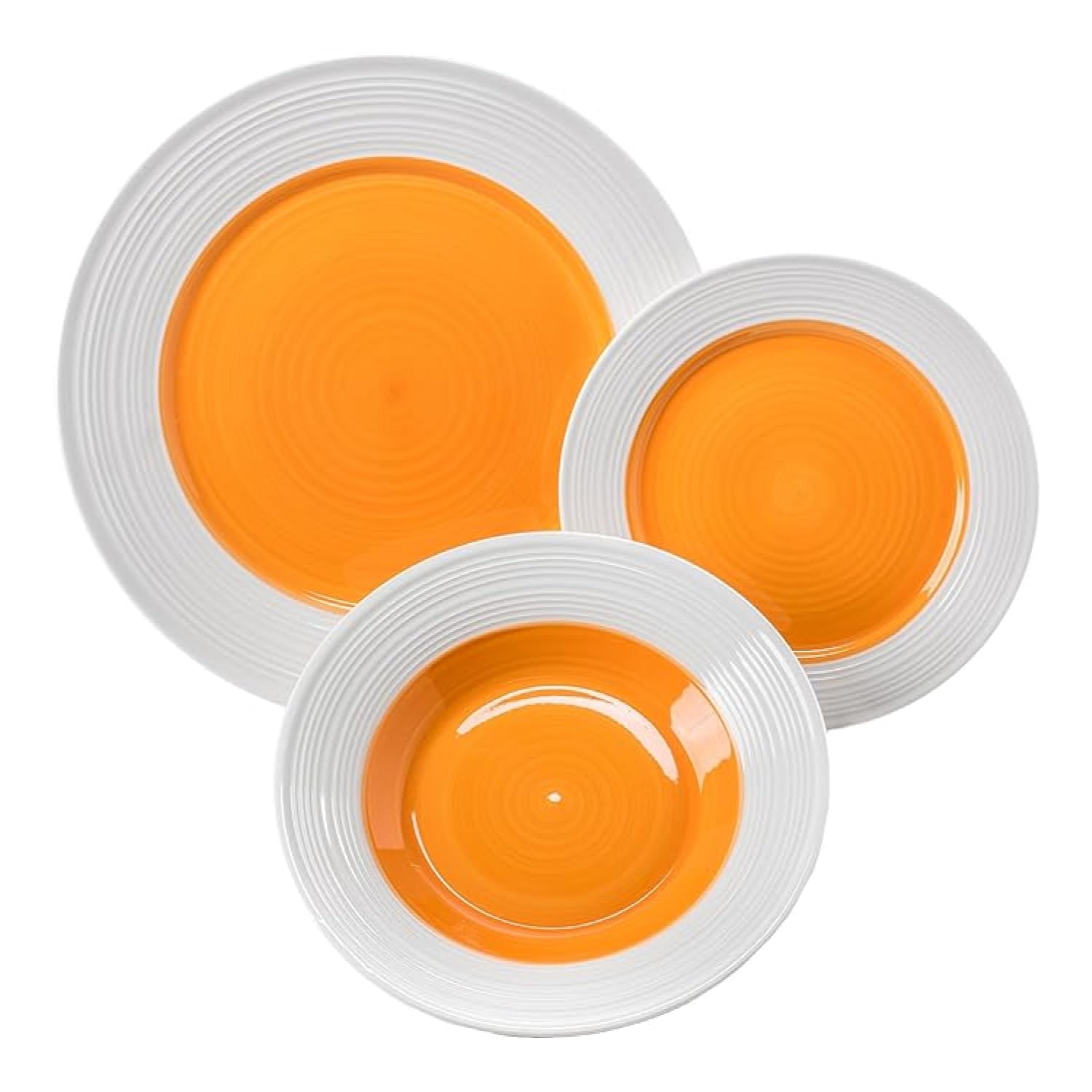Service assiettes porcelaine Copacabana Evviva moderne coloré 18 pièces complètes