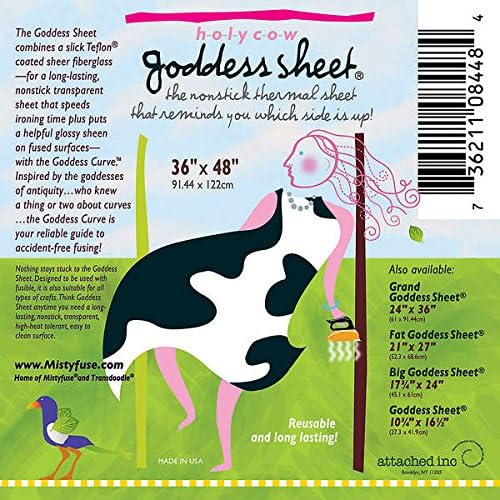 Holy Cow Goddess Applique Pressing Sheet 36" x 48" (91.44cm x 122cm) Inch Semi-Transparent Reusable Non-stick Craft Sheet-press Cloth