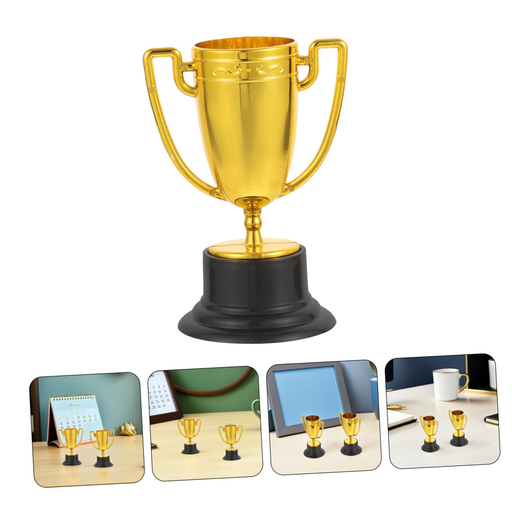 Mini Plásticos Dorados Pequeños para Copas de Premio Deportivas de Ganador para Fiestas Aula y Oficina