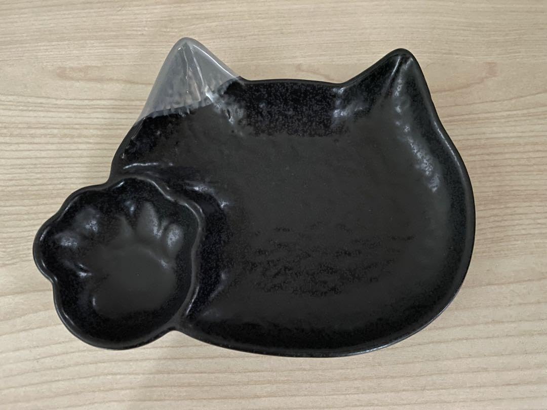 Amazon.co.jp: 黒猫 肉球 猫型取り皿 小皿 ねこ 猫耳 : ペット用品