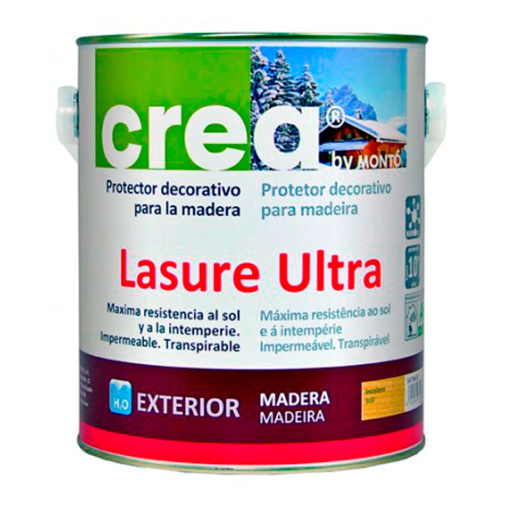 Protector Decorativo al Agua para Maderas. Combina Características de Barniz y Protector. Lasure Ultra Gama Crea (10L, Incoloro Satinado)